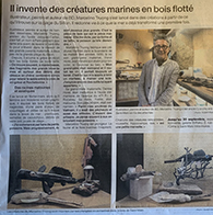 Il invente des créatures marines en bois flotté