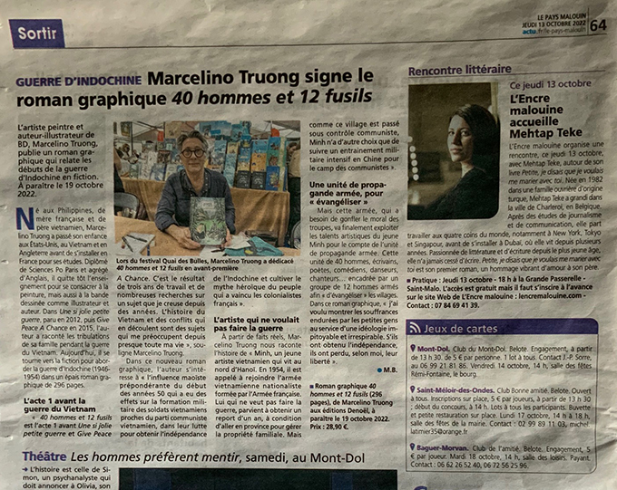 Le Pays malouin (PQR), le 13/10/2022, article de Matthieu Baron