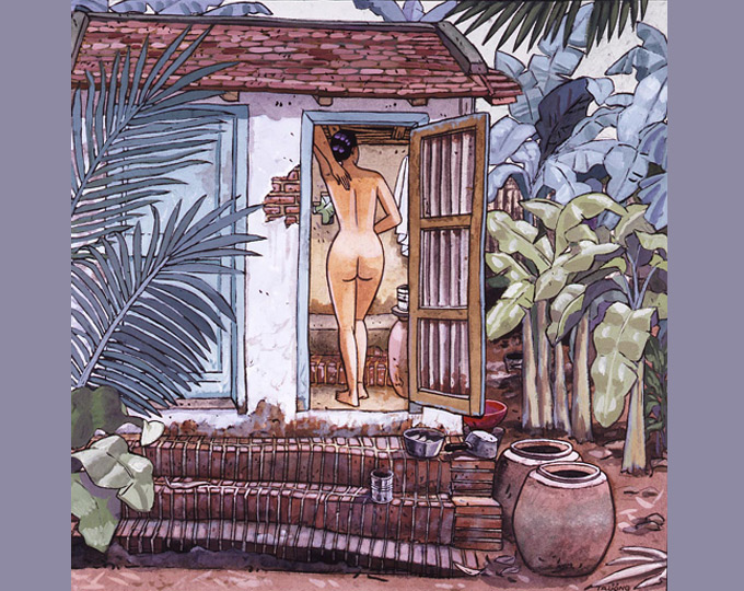 Nu, femme à la douche, Tra Vinh