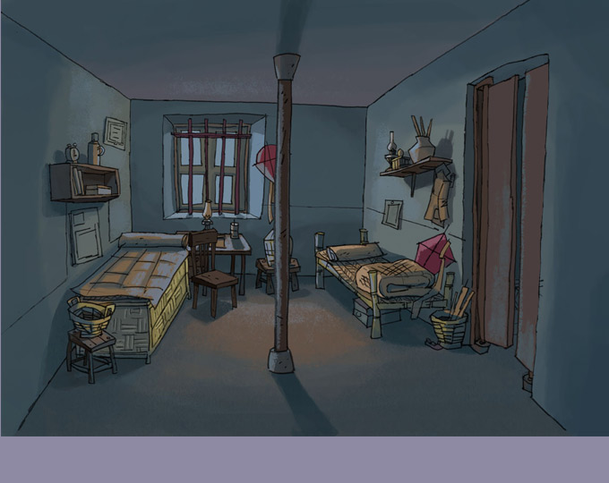 Décor définitif du film : la chambre du petit Wang