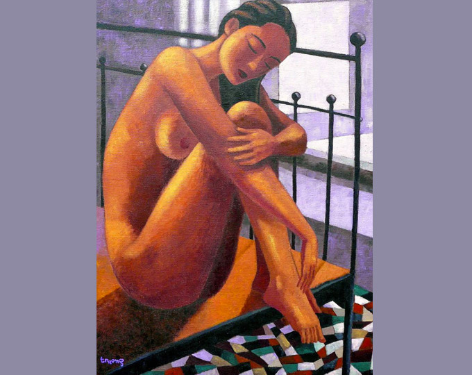 Femme à la chambre lilas